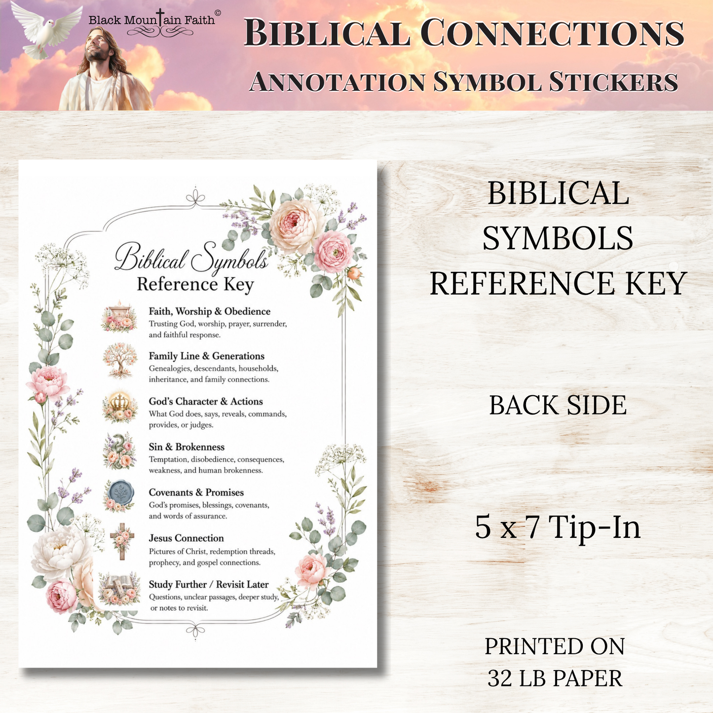 Biblical Connections Annotation Symbol Stickers | Bible Highlighting Guide | Bible Study | 5x7 Tip-In