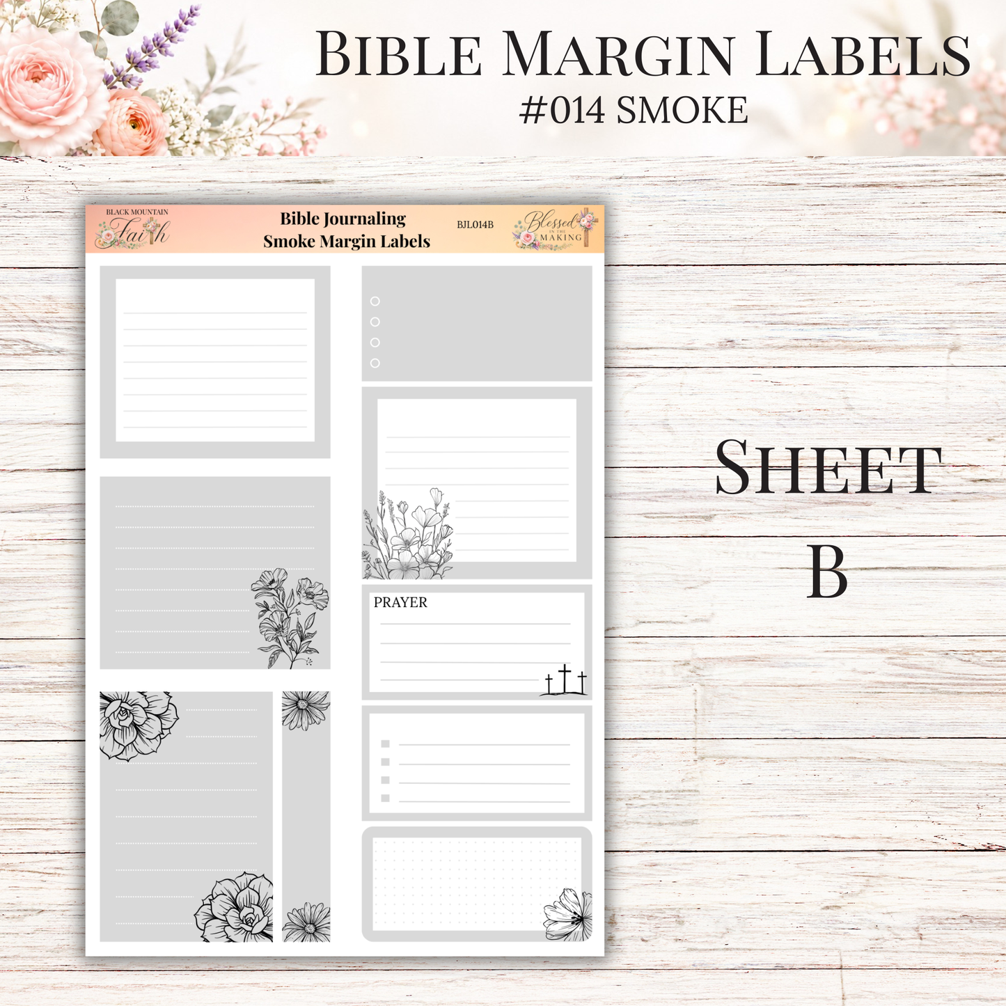 Bible Margin Labels #014 Smoke | Physical Sticker Sheets for Scripture Study