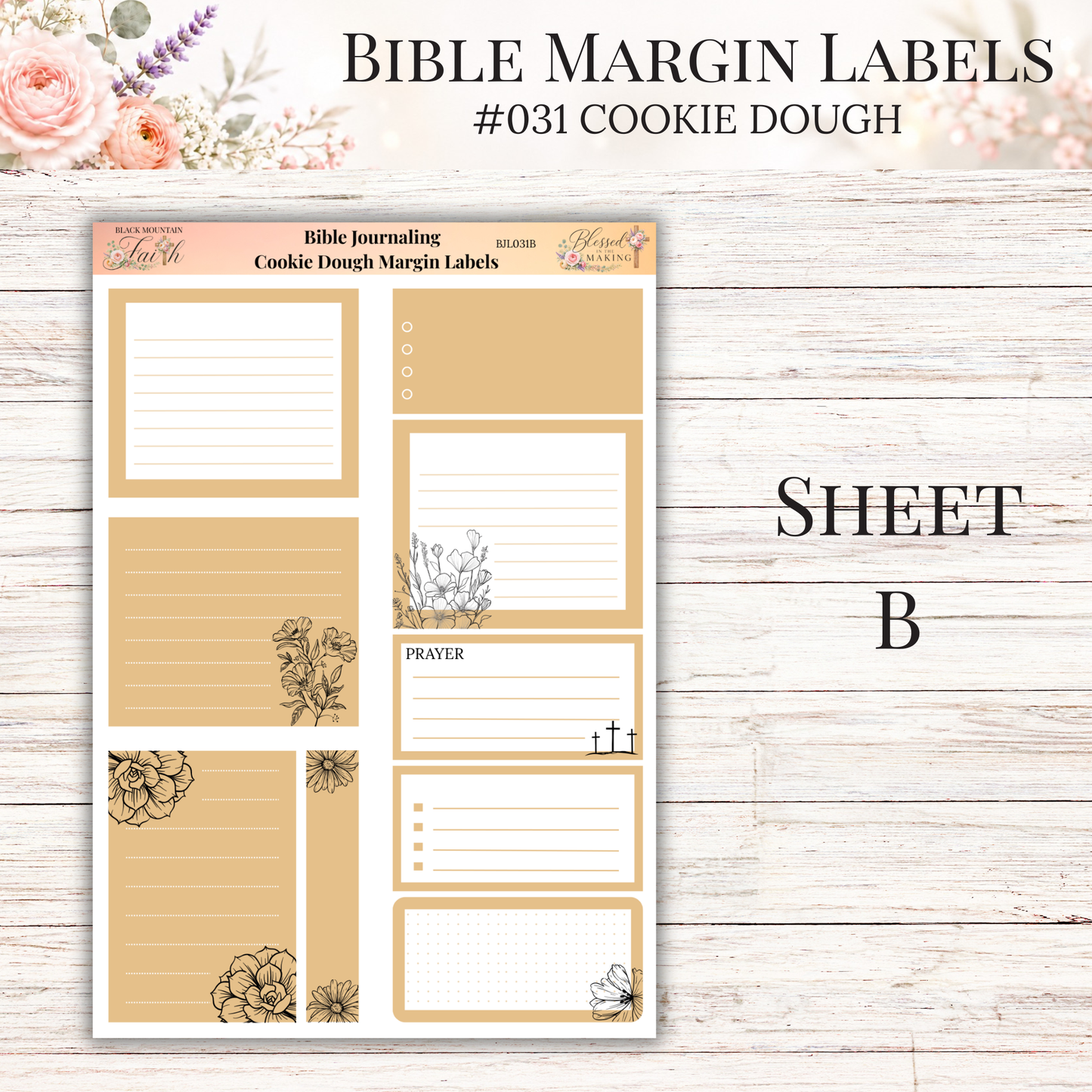Bible Margin Labels #031 Cookie Dough | Physical Sticker Sheets for Scripture Study