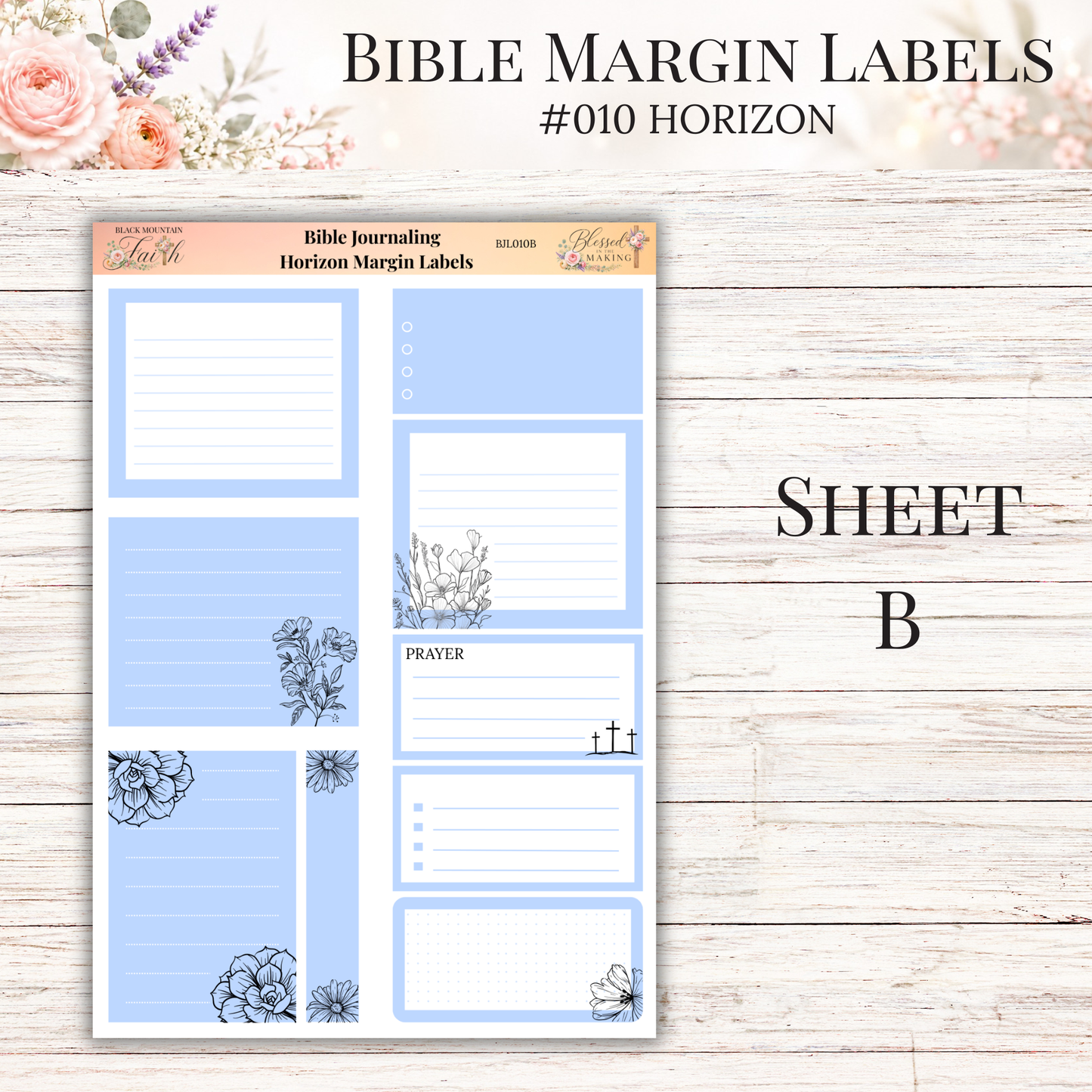 Bible Margin Labels #010 Horizon | Physical Sticker Sheets for Scripture Study