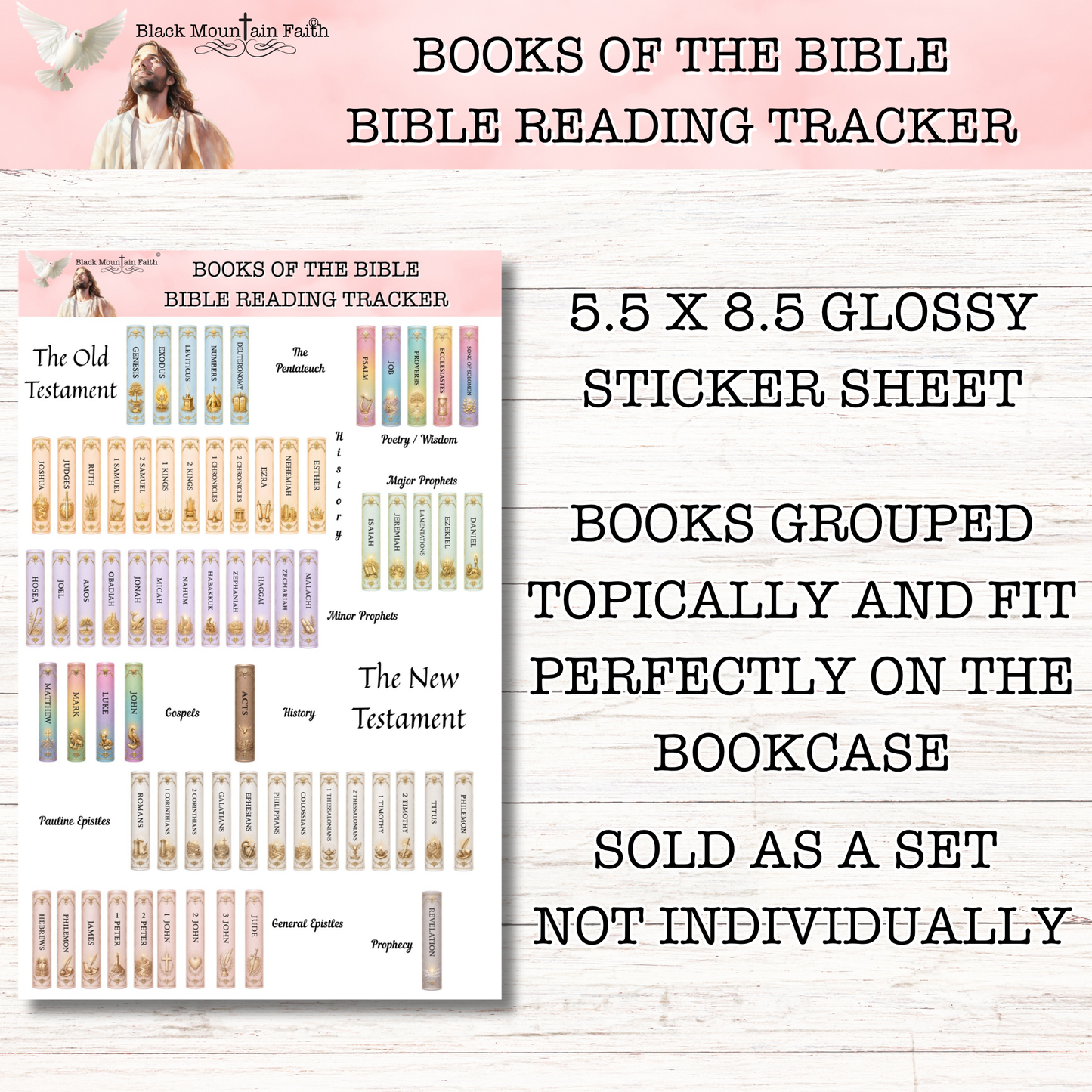 Books of the Bible Reading Tracker || PHYSICAL Sticker Sheets || Glossy Sticker Paper