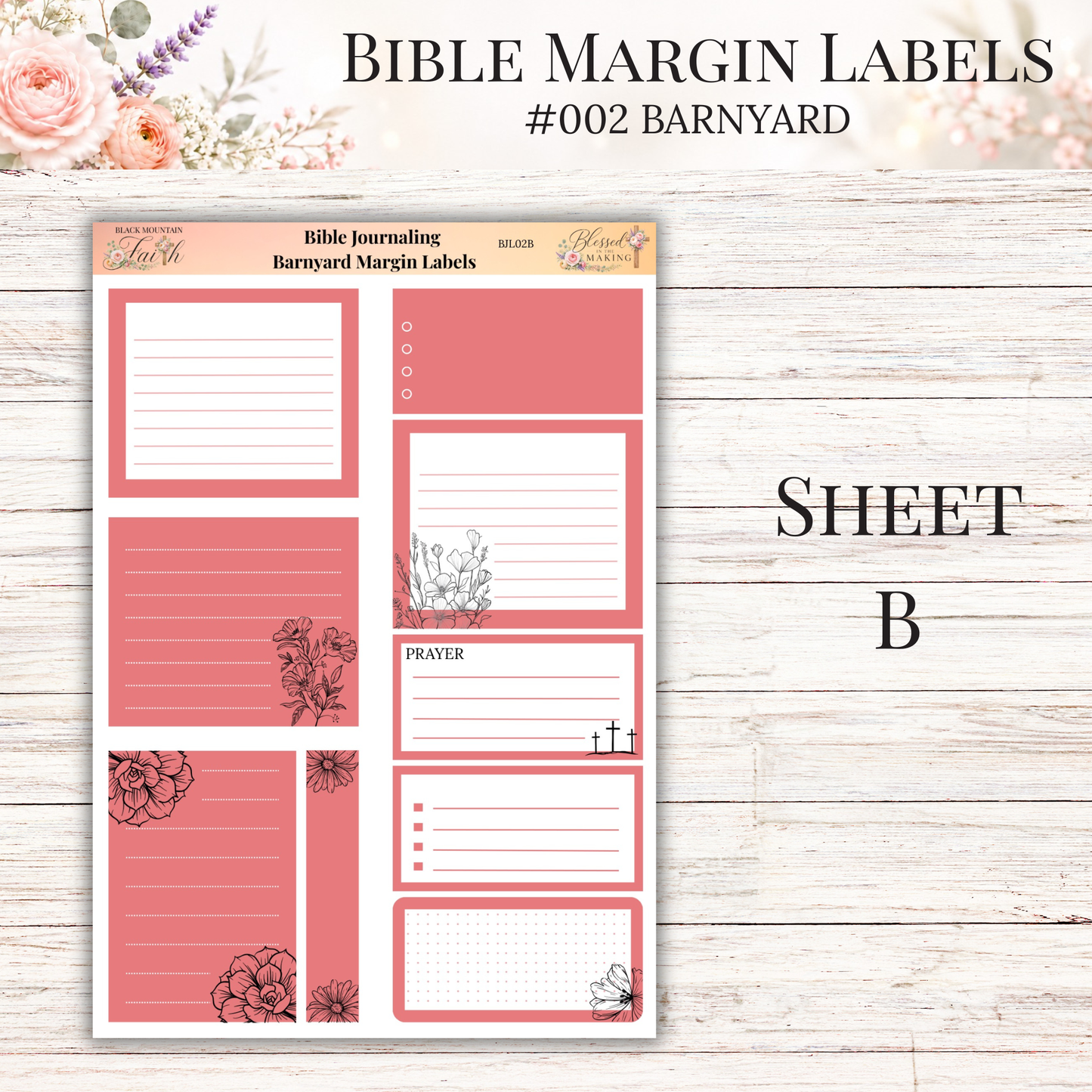 Bible Margin Labels #002 Barnyard | Physical Sticker Sheets for Scripture Study