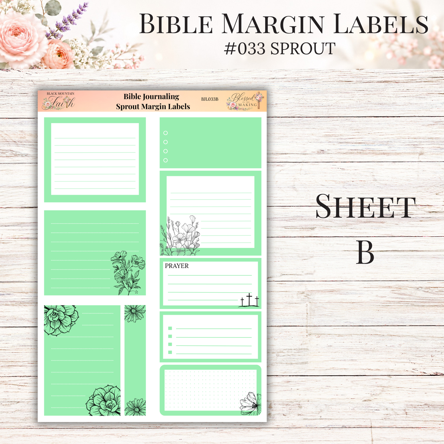 Bible Margin Labels #033 Sprout | Physical Sticker Sheets for Scripture Study