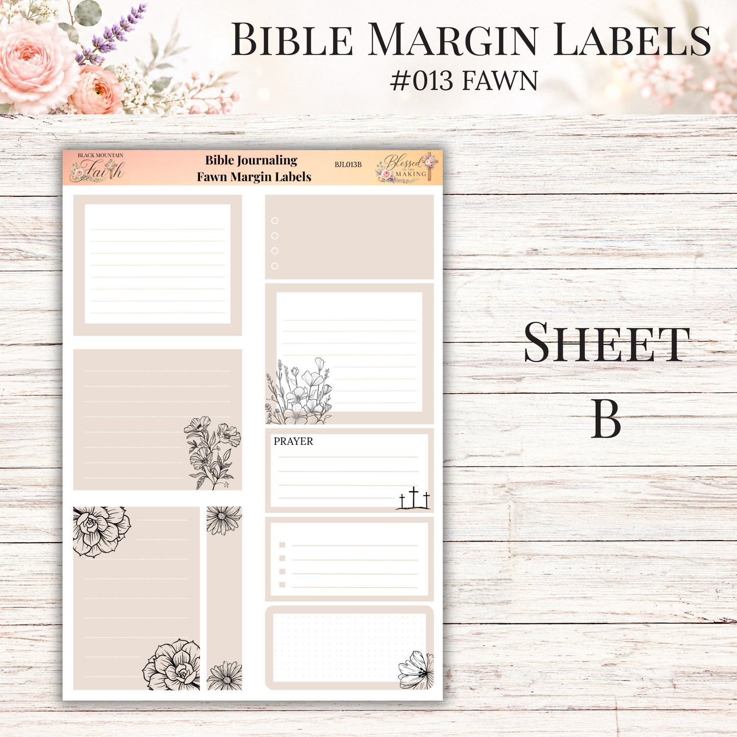 Bible Margin Labels #013 Fawn | Physical Sticker Sheets for Scripture Study
