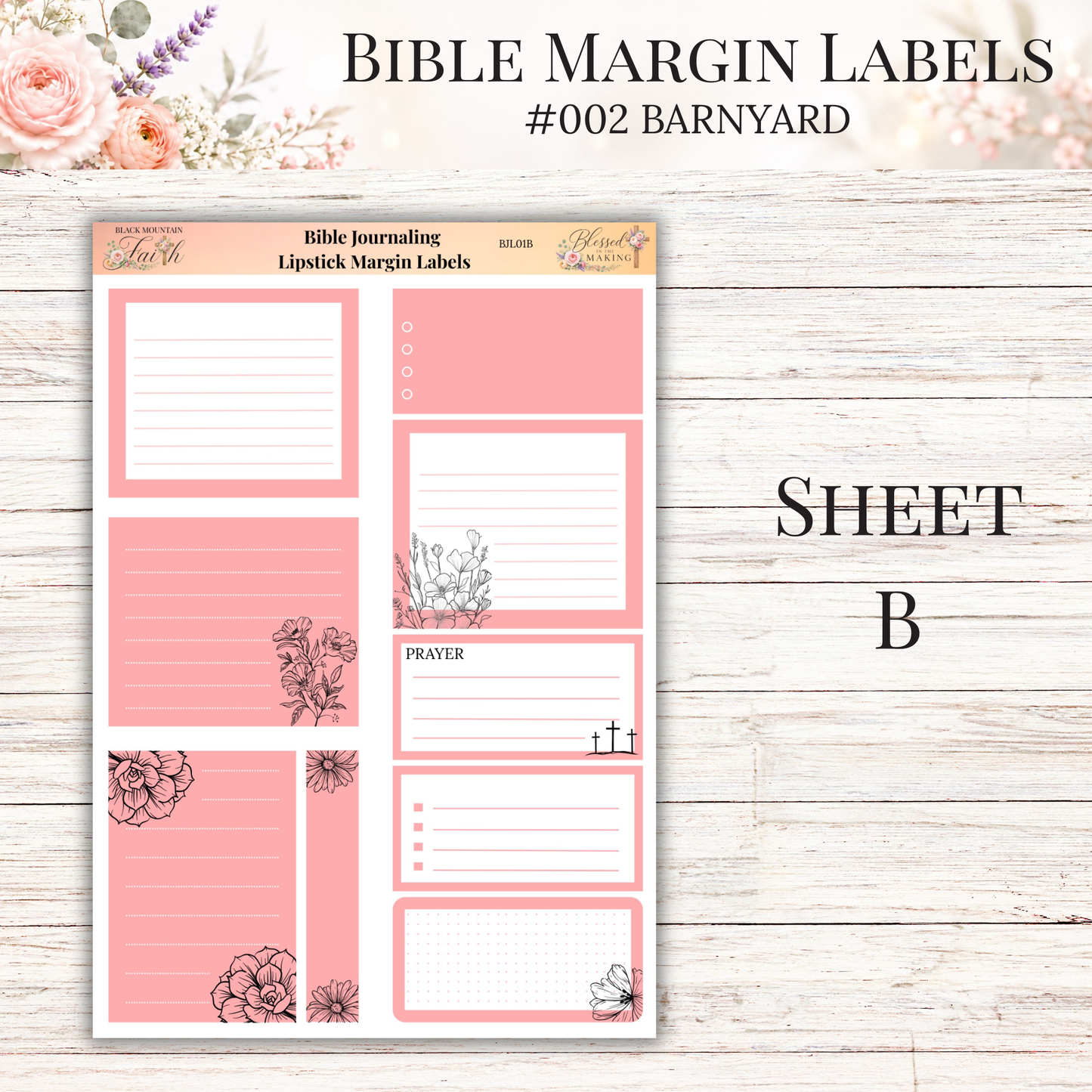 Bible Margin Labels #001 Lipstick | Physical Sticker Sheets for Scripture Study