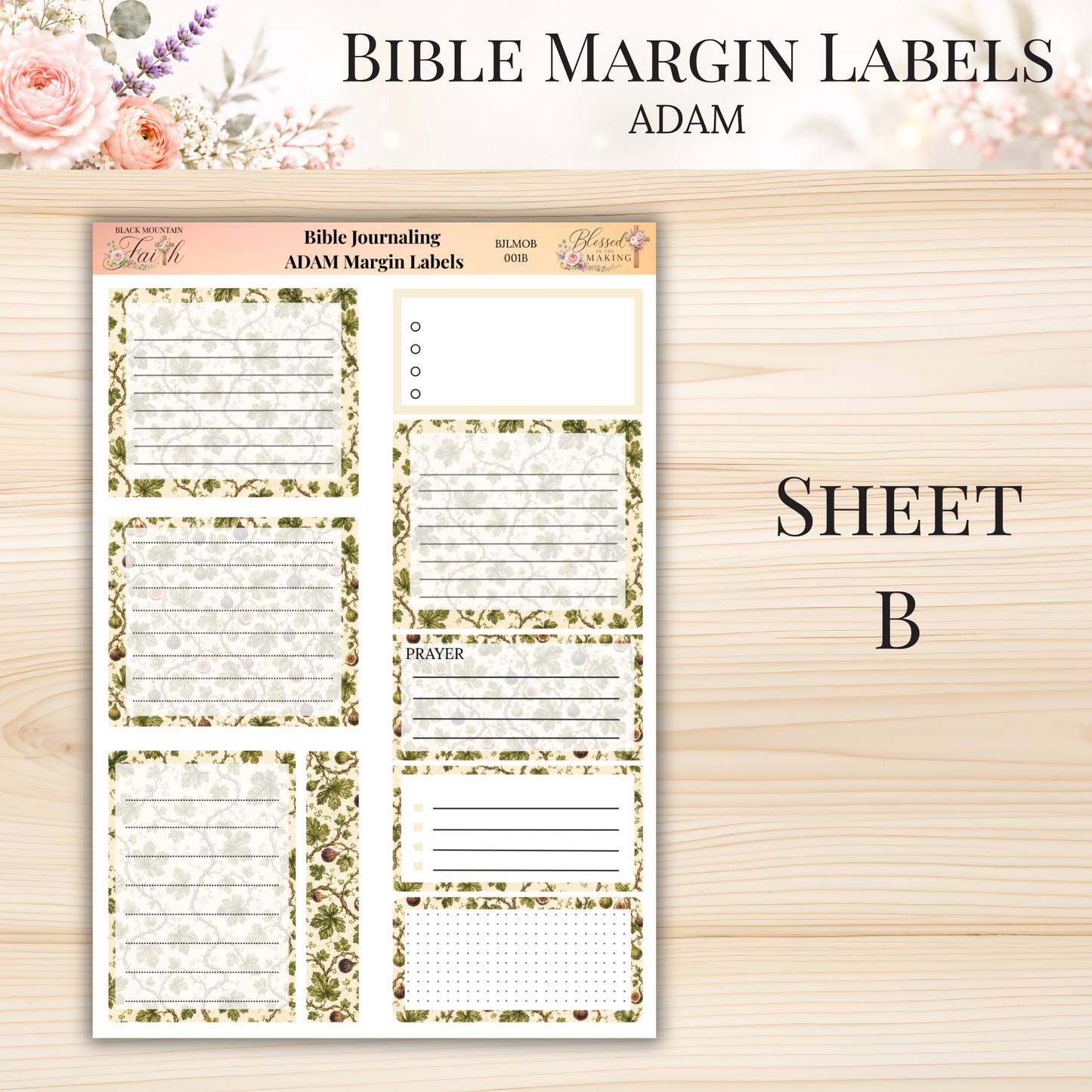 Bible Margin Labels ADAM | Physical Sticker Sheets for Scripture Study