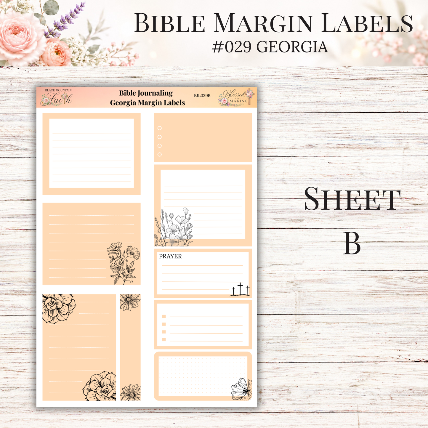 Bible Margin Labels #029 Georgia| Physical Sticker Sheets for Scripture Study