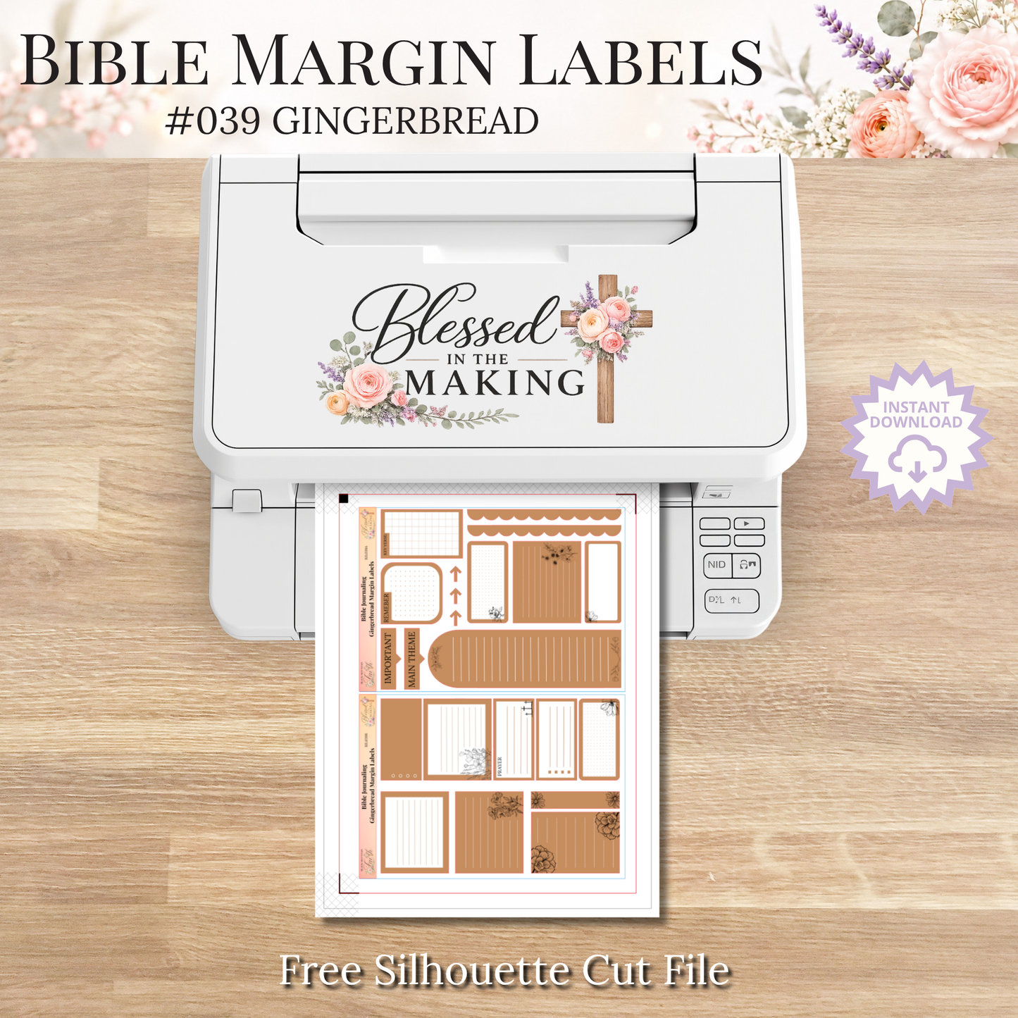 Bible Margin Labels 039 Gingerbread Print & Cut Bible Stickers