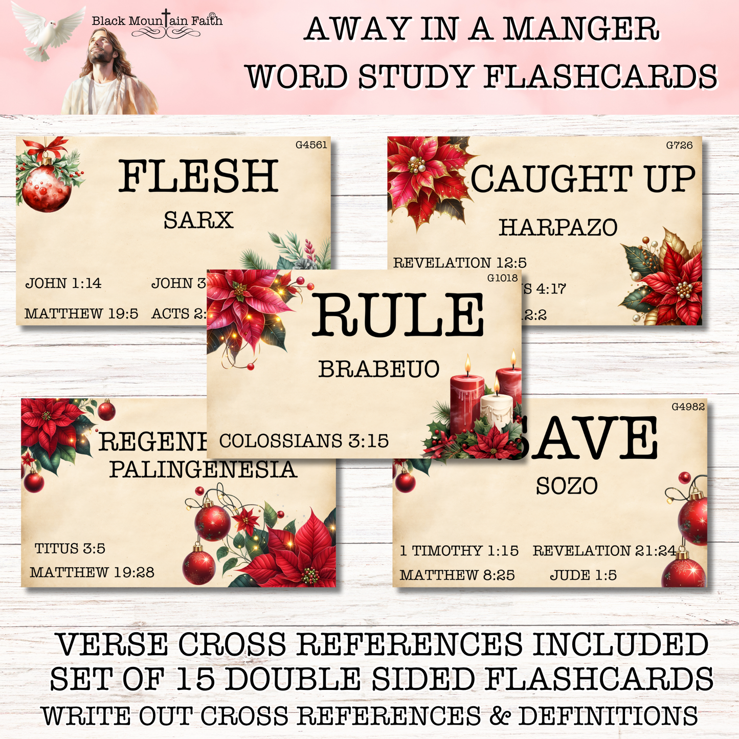 Away in a Manger Word Study Flashcards Dec. 2025