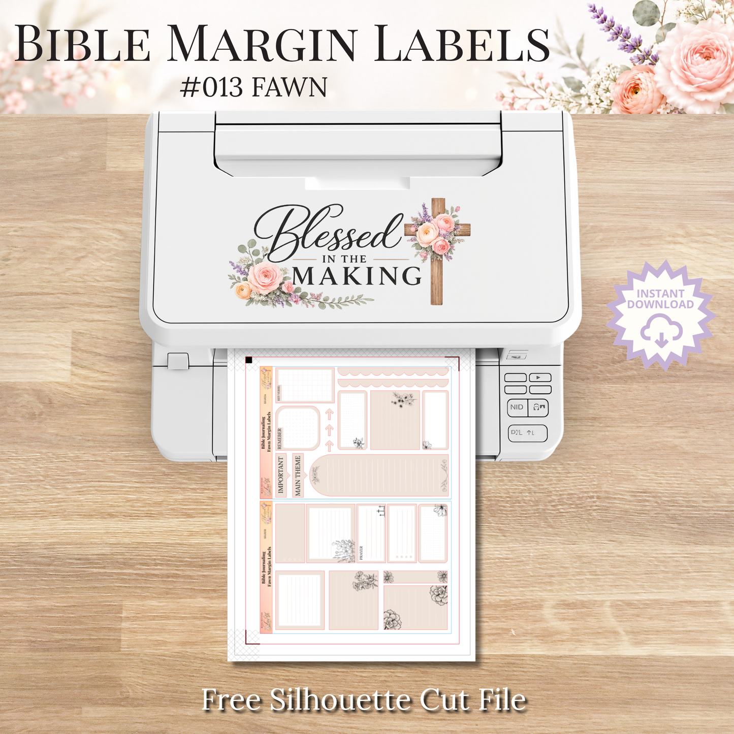 Bible Margin Labels 013 Fawn Print & Cut Bible Stickers