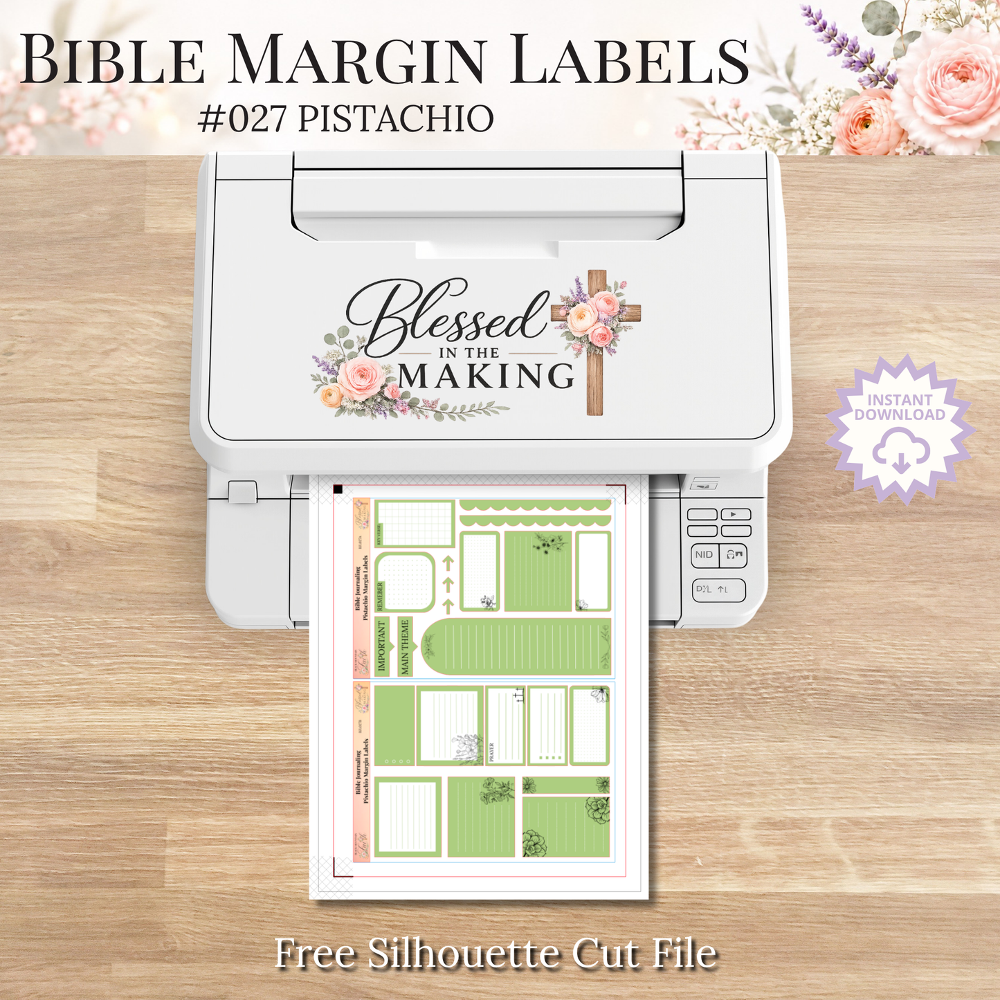 Bible Margin Labels 027 Pistachio Print & Cut Bible Stickers