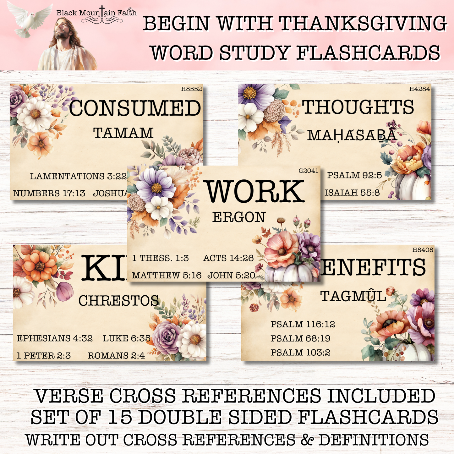 Begin with Thanksgiving Word Study Flashcards Nov. 2025