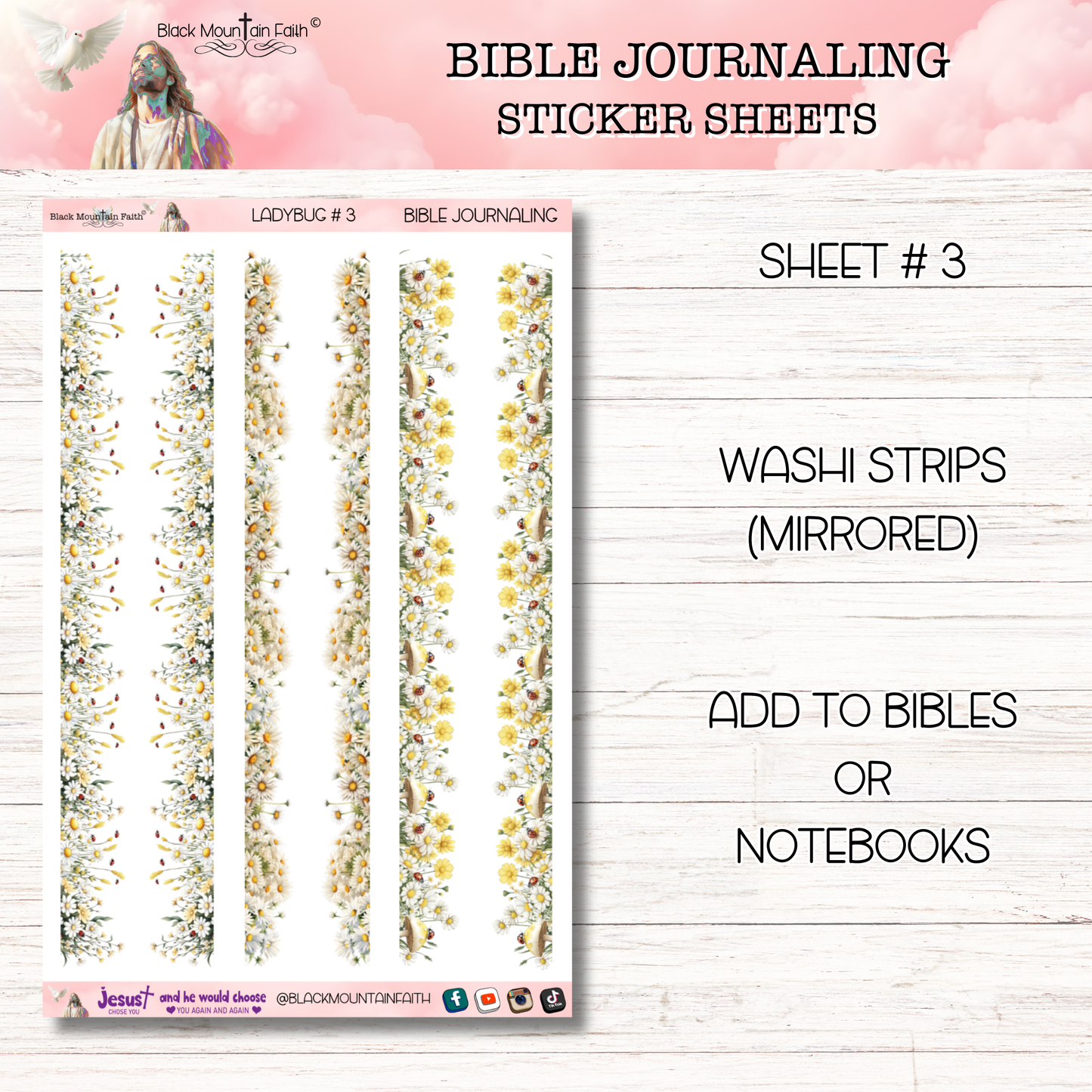 Ladybug Bible Journaling Stickers