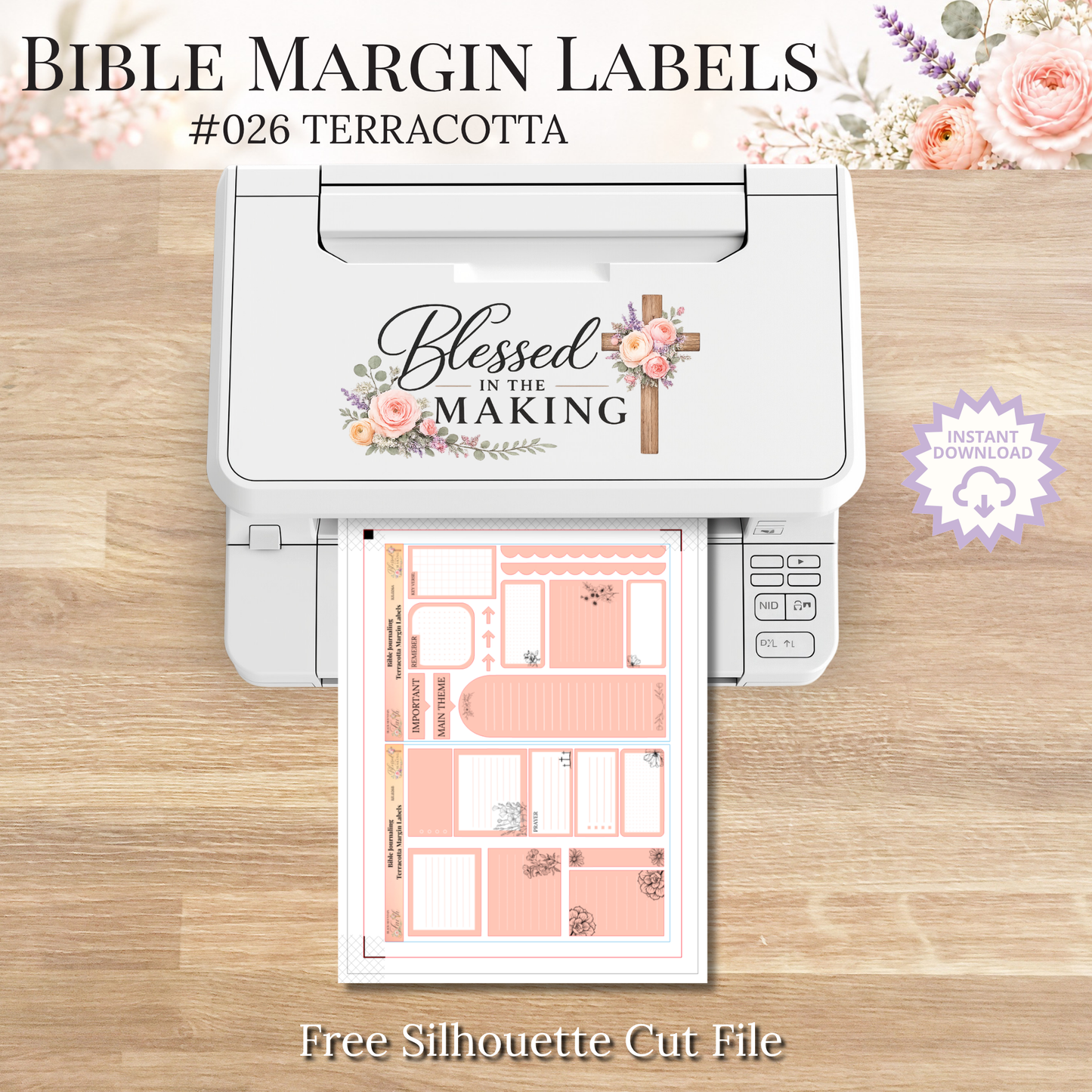 Bible Margin Labels 026 Terracotta Print & Cut Bible Stickers