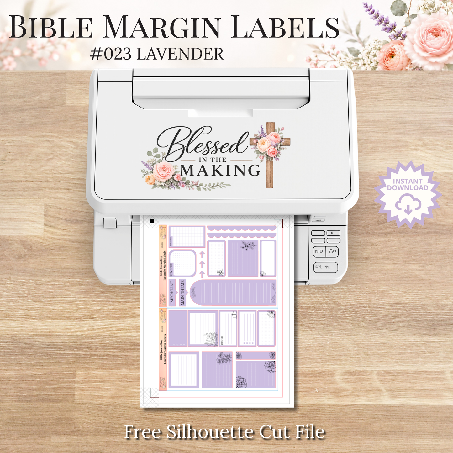 Bible Margin Labels 023 Lavender Print & Cut Bible Stickers