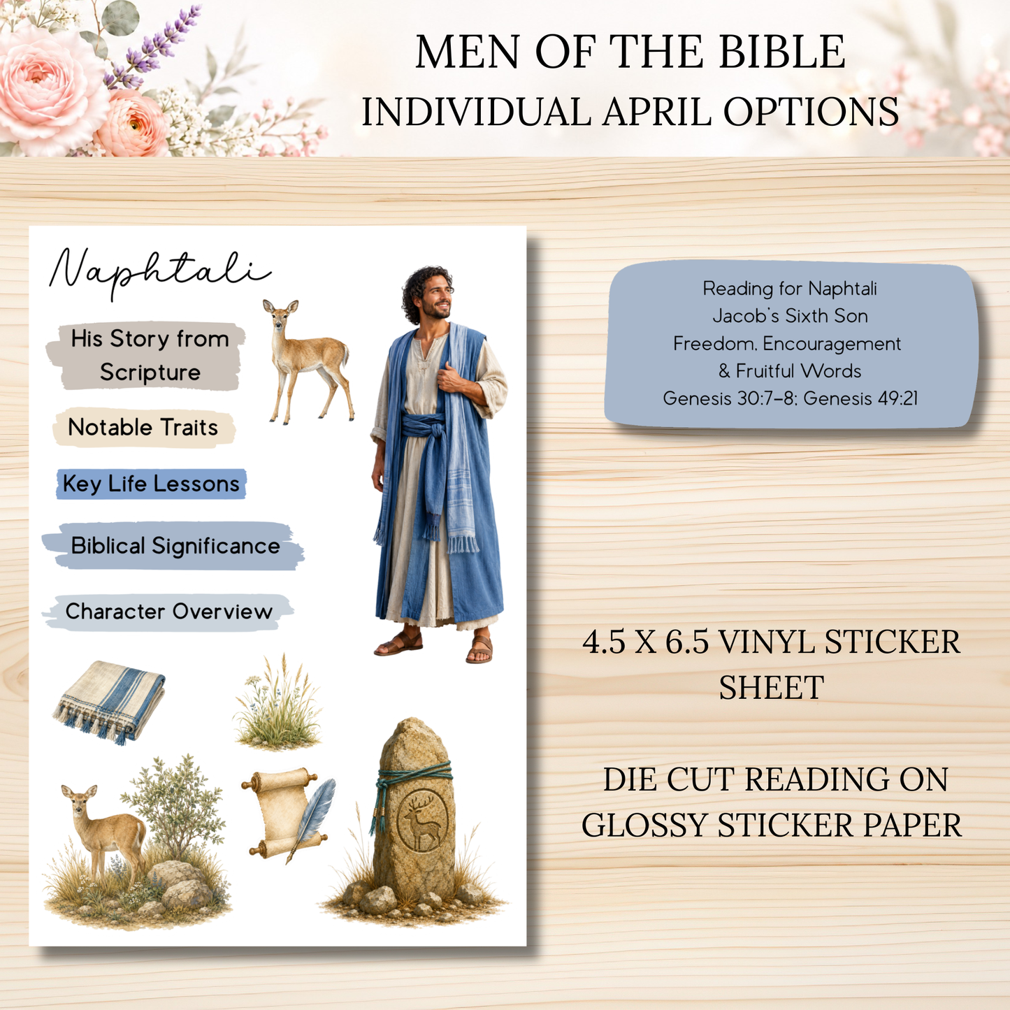 APRIL Men of the Bible Individual Sticker Sheet Options