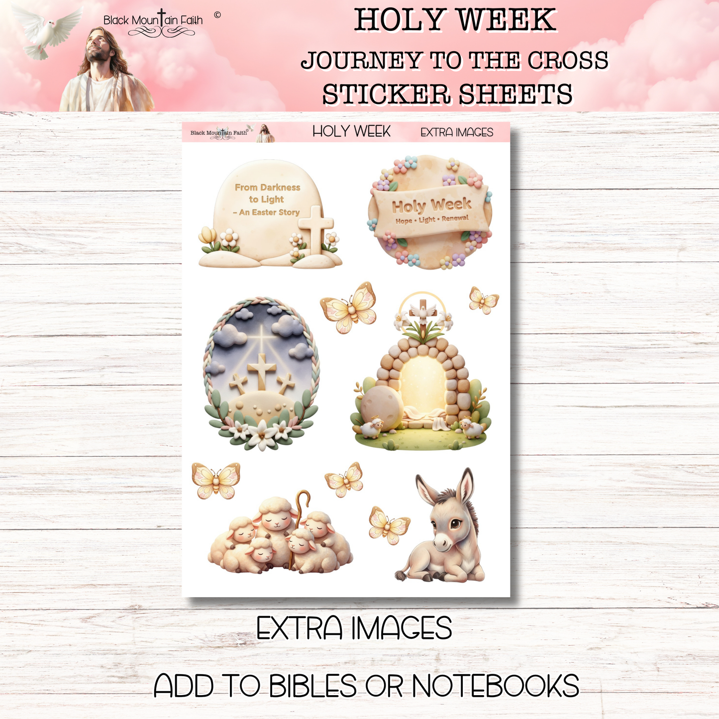 HOLY WEEK JOURNEY TO THE CROSS Bible Journaling Stickers