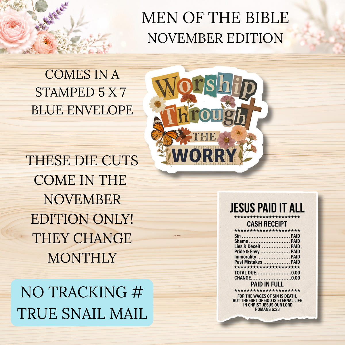 Men of the Bible Snail Mail Stickers MONTHLY SUBSCRIPTION