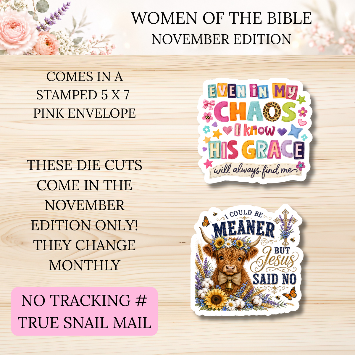Women of the Bible Snail Mail Stickers MONTHLY SUBSCRIPTION