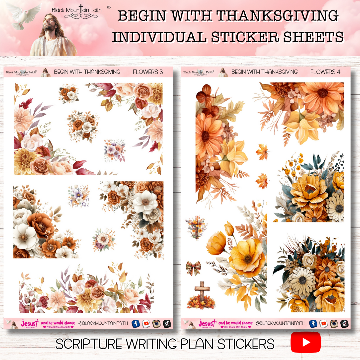 Begin with Thanksgiving Scripture Writing Plan Stickers