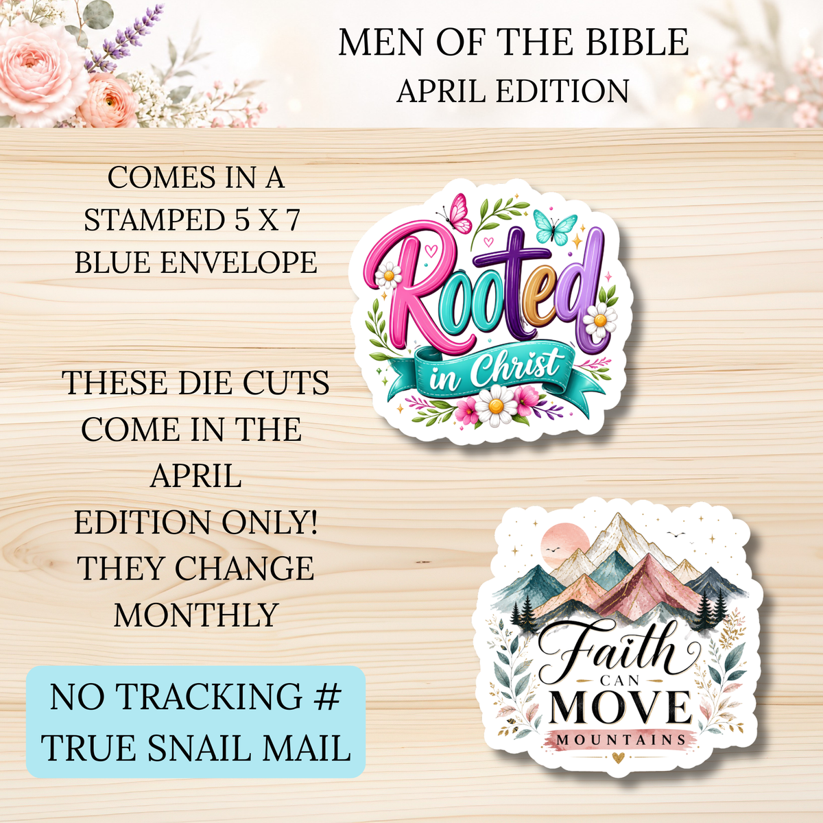 APRIL Men of the Bible Snail Mail Stickers PAST EDITION Listing