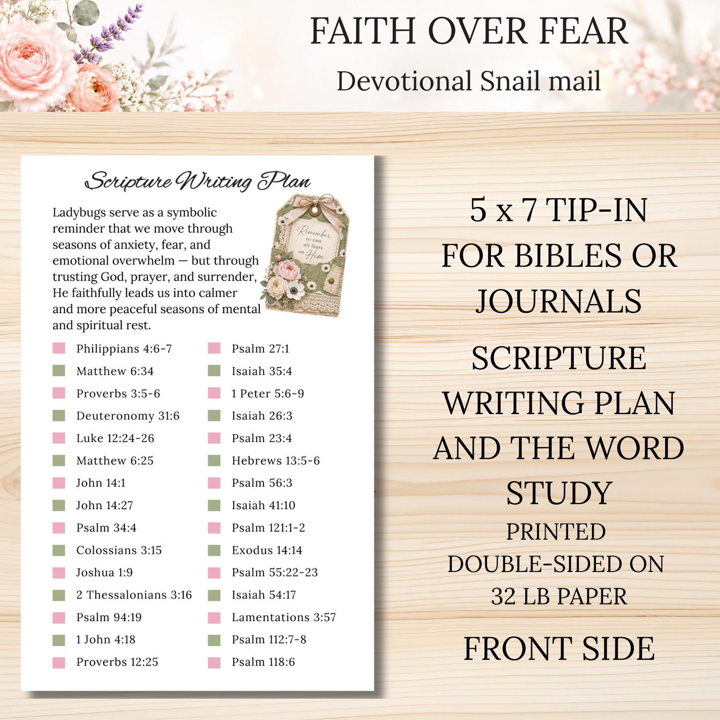 Faith Over Fear Scripture Writing Club | Scriptures for Anxiety