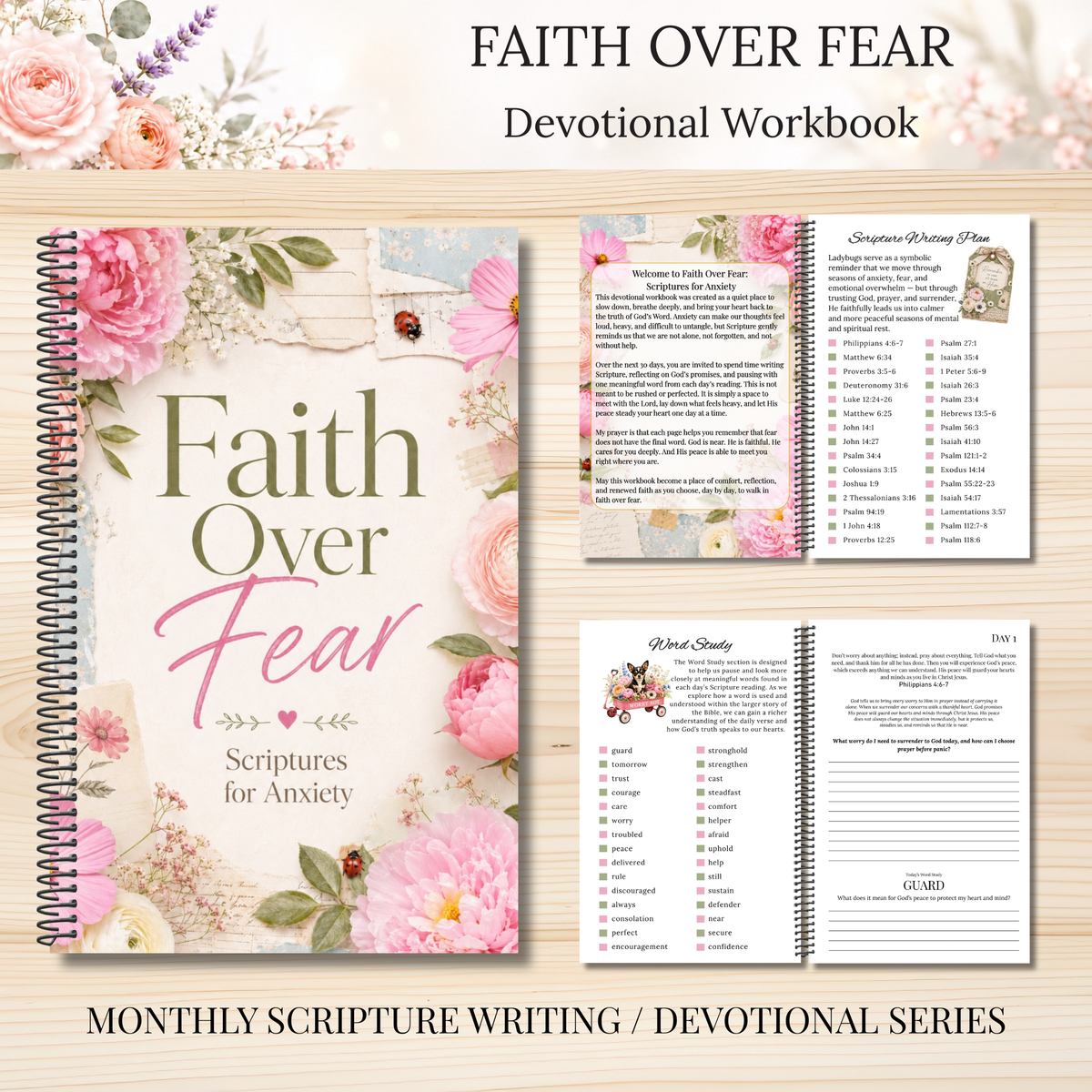 Faith Over Fear Scripture Writing & Devotional Bundle | Scriptures for Anxiety