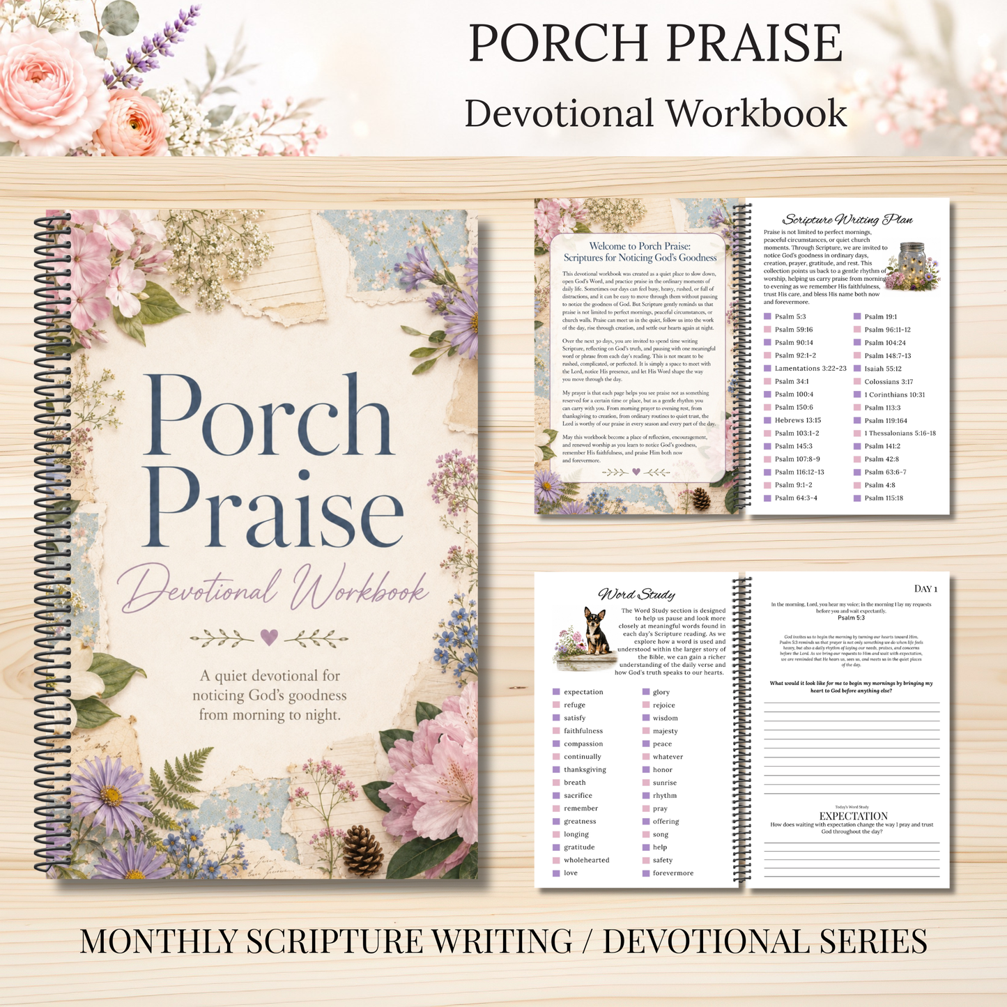Porch Praise Scripture Writing & Devotional Bundle | Scriptures for Everyday Living
