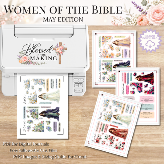 May Women of the Bible | Printable PDF | Cricut & Silhouette Files | Digital Stickers