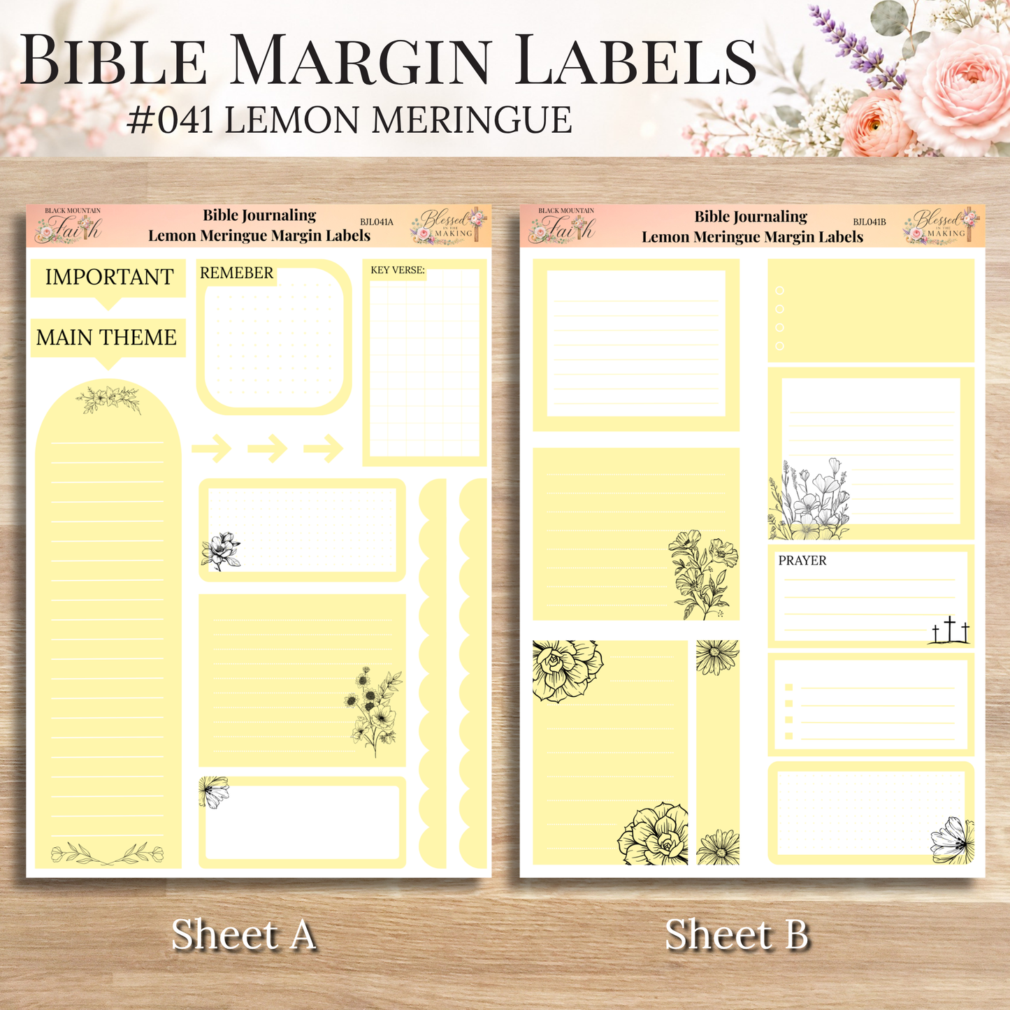 Bible Margin Labels 041 Lemon Meringue Print & Cut Bible Stickers