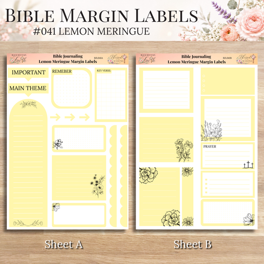 Bible Margin Labels 041 Lemon Meringue Print & Cut Bible Stickers
