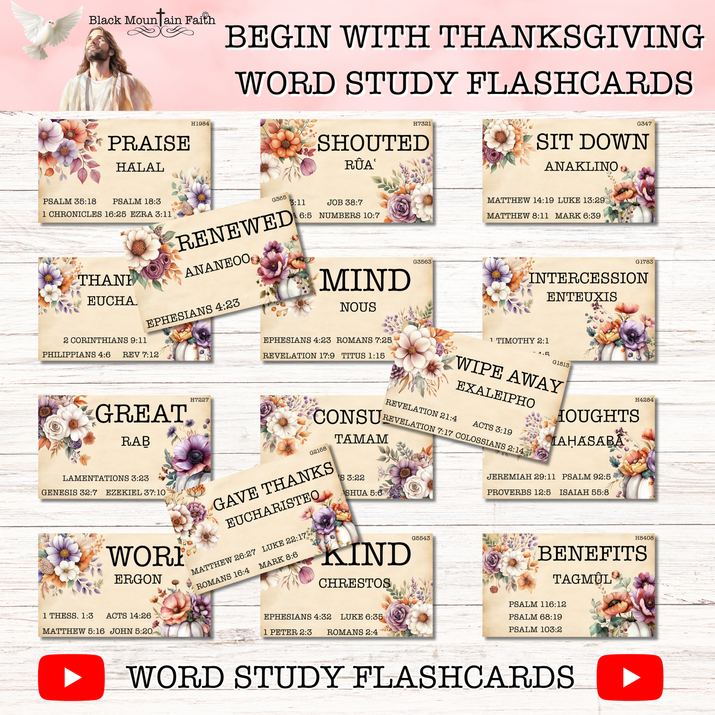 Begin with Thanksgiving Word Study Flashcards Nov. 2025
