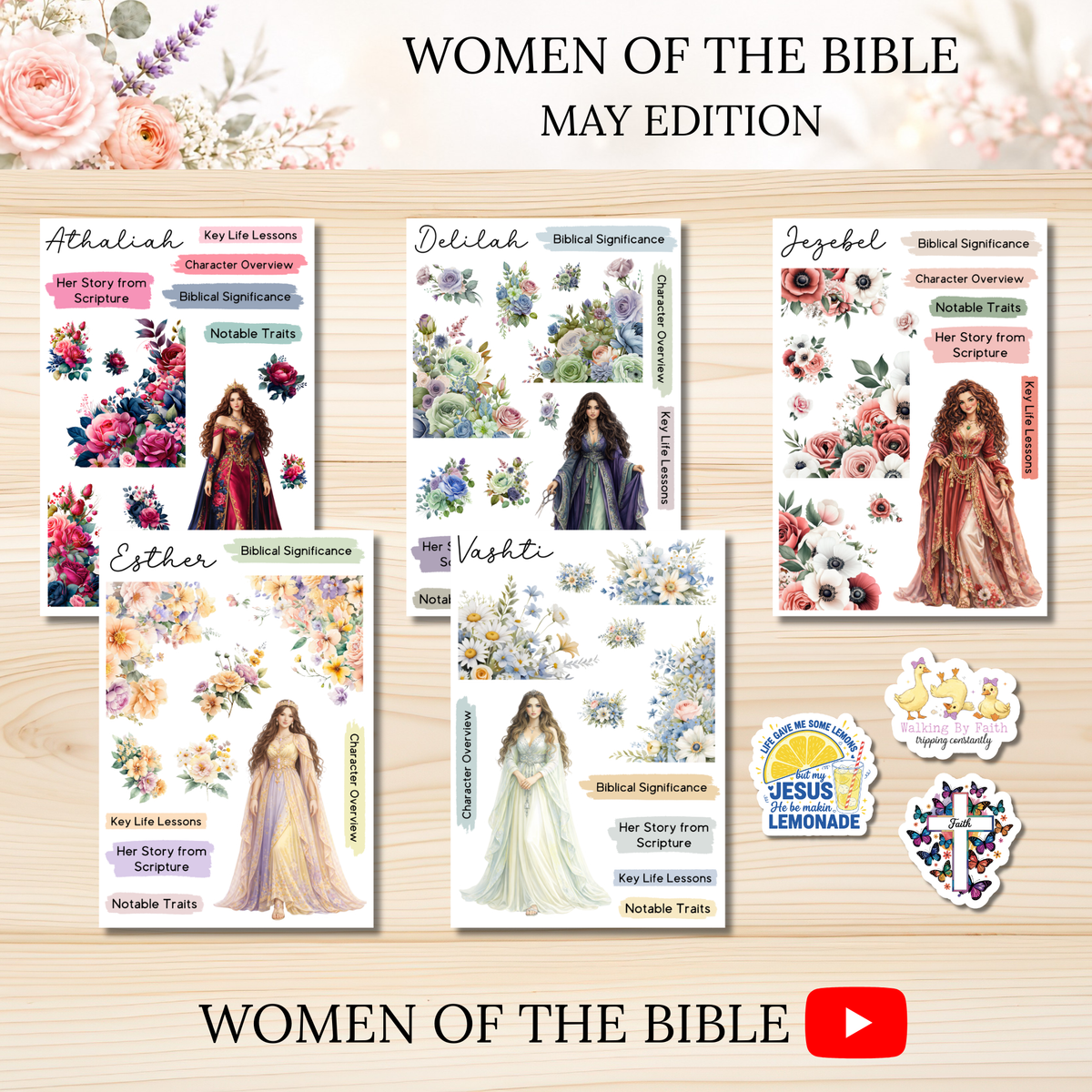 Women of the Bible Snail Mail Stickers MAY PAST EDITION Listing