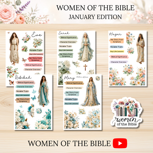 Women of the Bible Snail Mail Stickers JANUARY PAST EDITION Listing