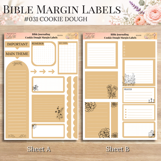 Bible Margin Labels 031 Cookie Dough Print & Cut Bible Stickers