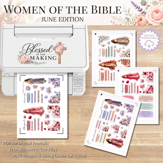 June Women of the Bible | Printable PDF | Cricut & Silhouette Files | Digital Stickers
