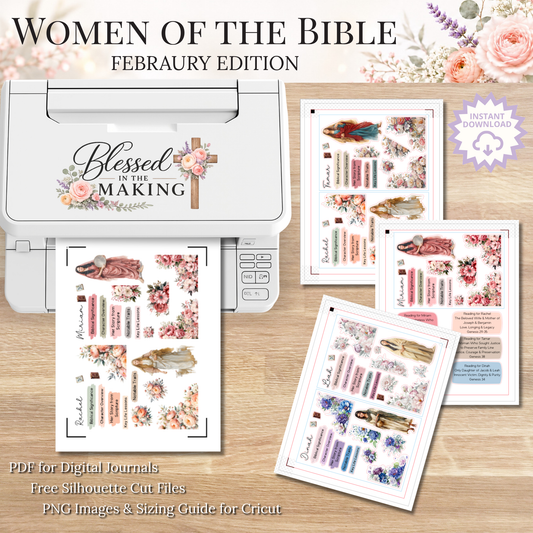 February Women of the Bible | Printable PDF | Cricut & Silhouette Files | Digital Stickers