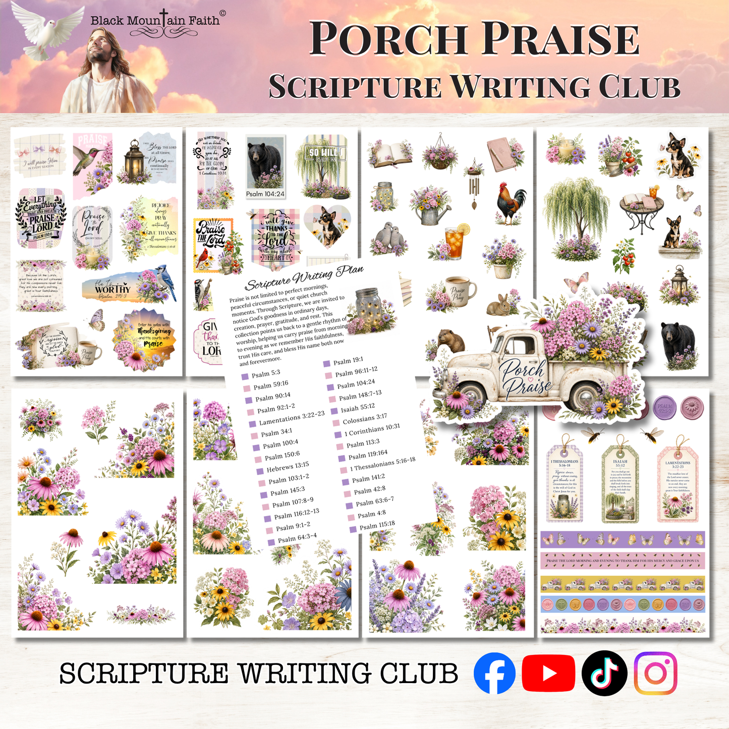 Porch Praise Scripture Writing & Devotional Bundle | Scriptures for Everyday Worship