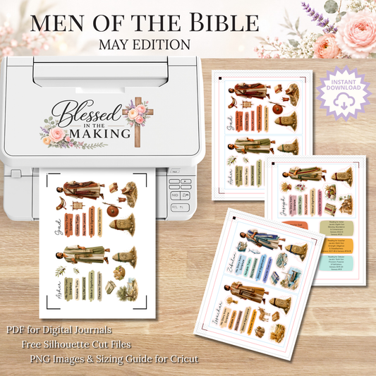 May Men of the Bible | Printable PDF | Cricut & Silhouette Files | Digital Stickers