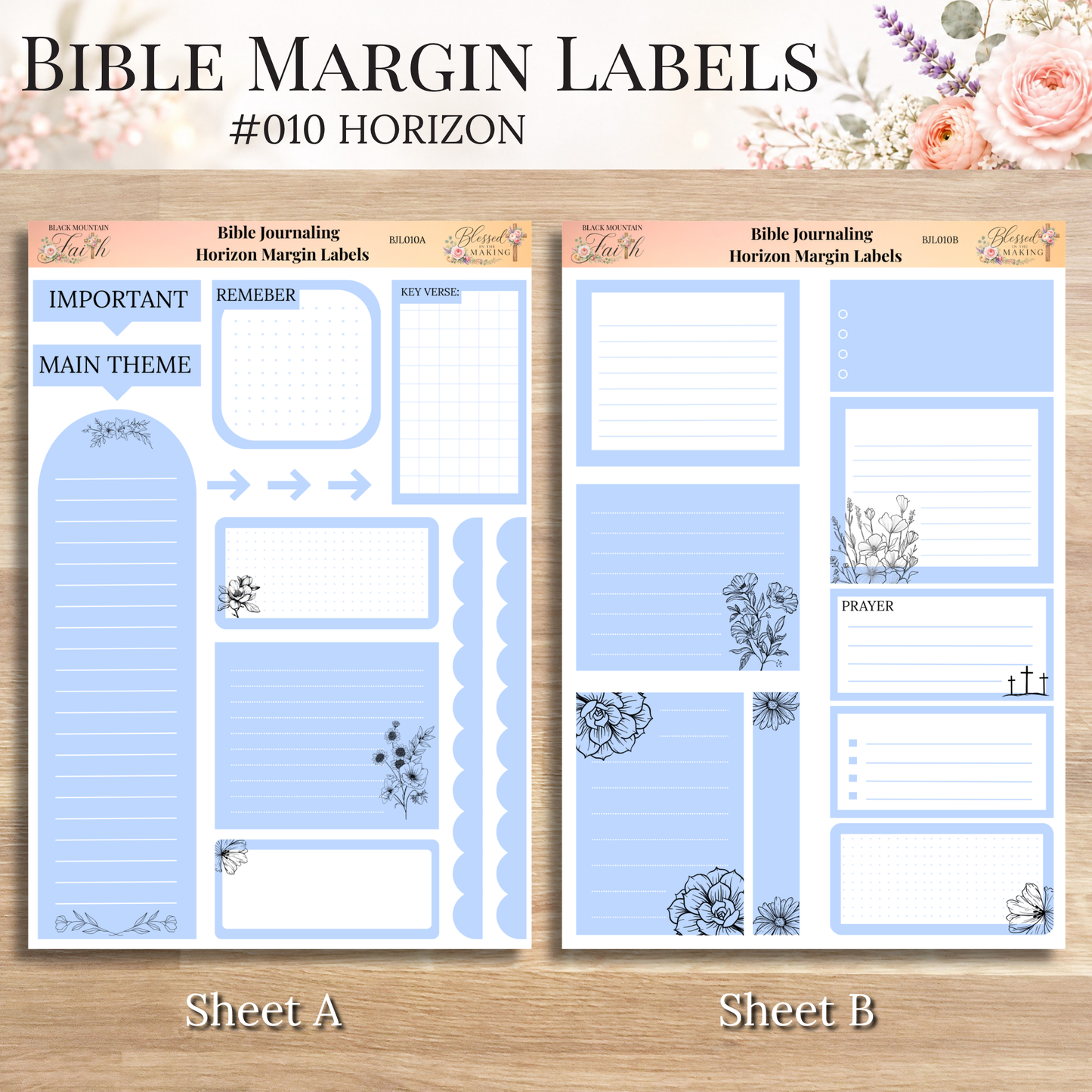 Bible Margin Labels 010 Horizon Print & Cut Bible Stickers
