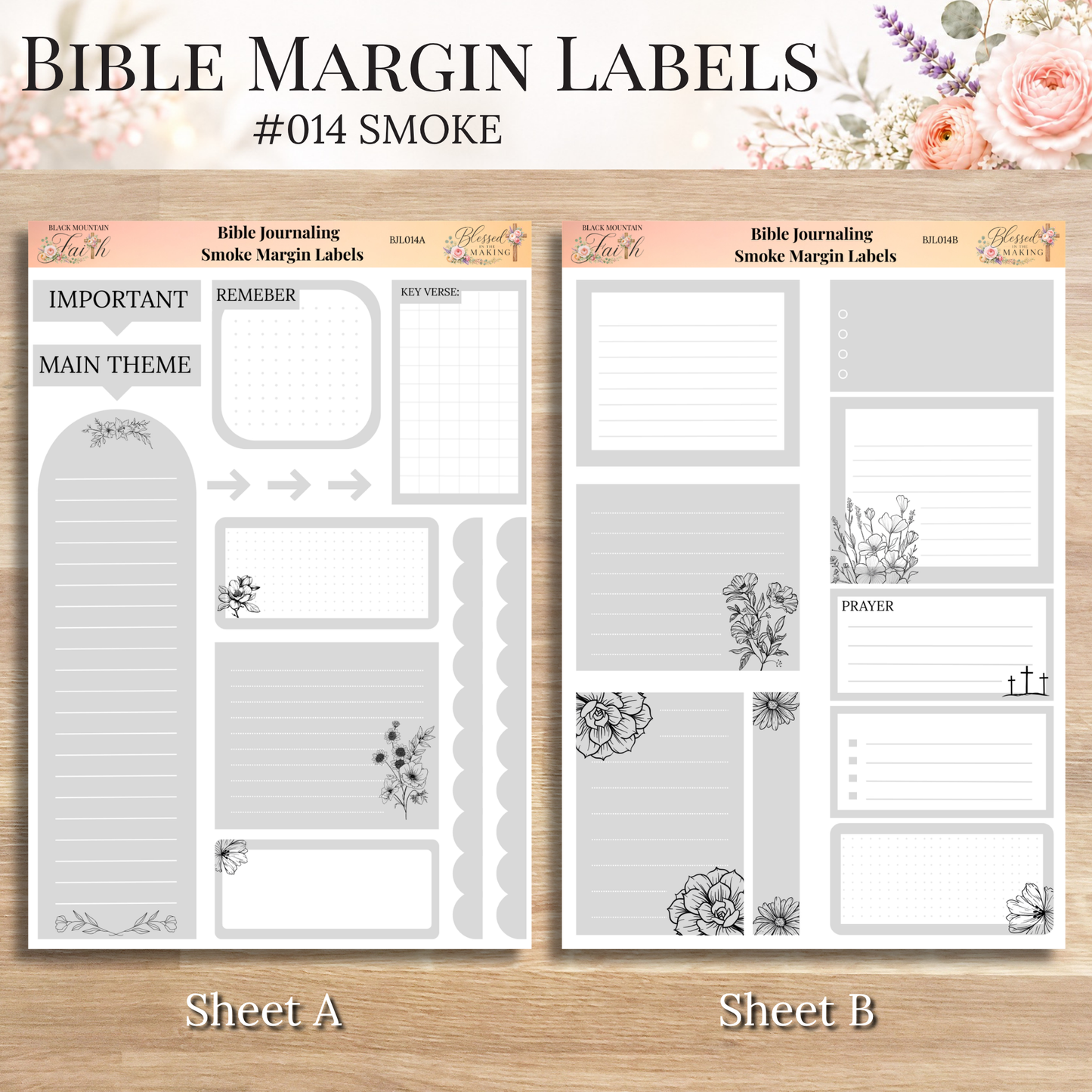 Bible Margin Labels 014 Smoke Print & Cut Bible Stickers