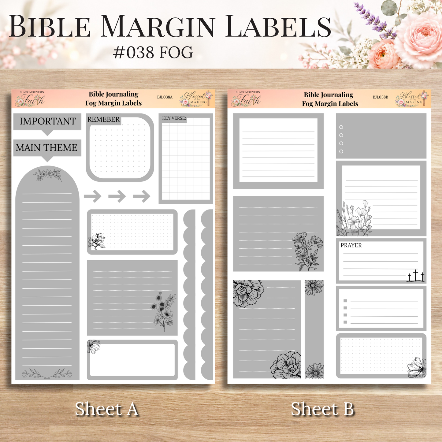 Bible Margin Labels 038 Fog Print & Cut Bible Stickers
