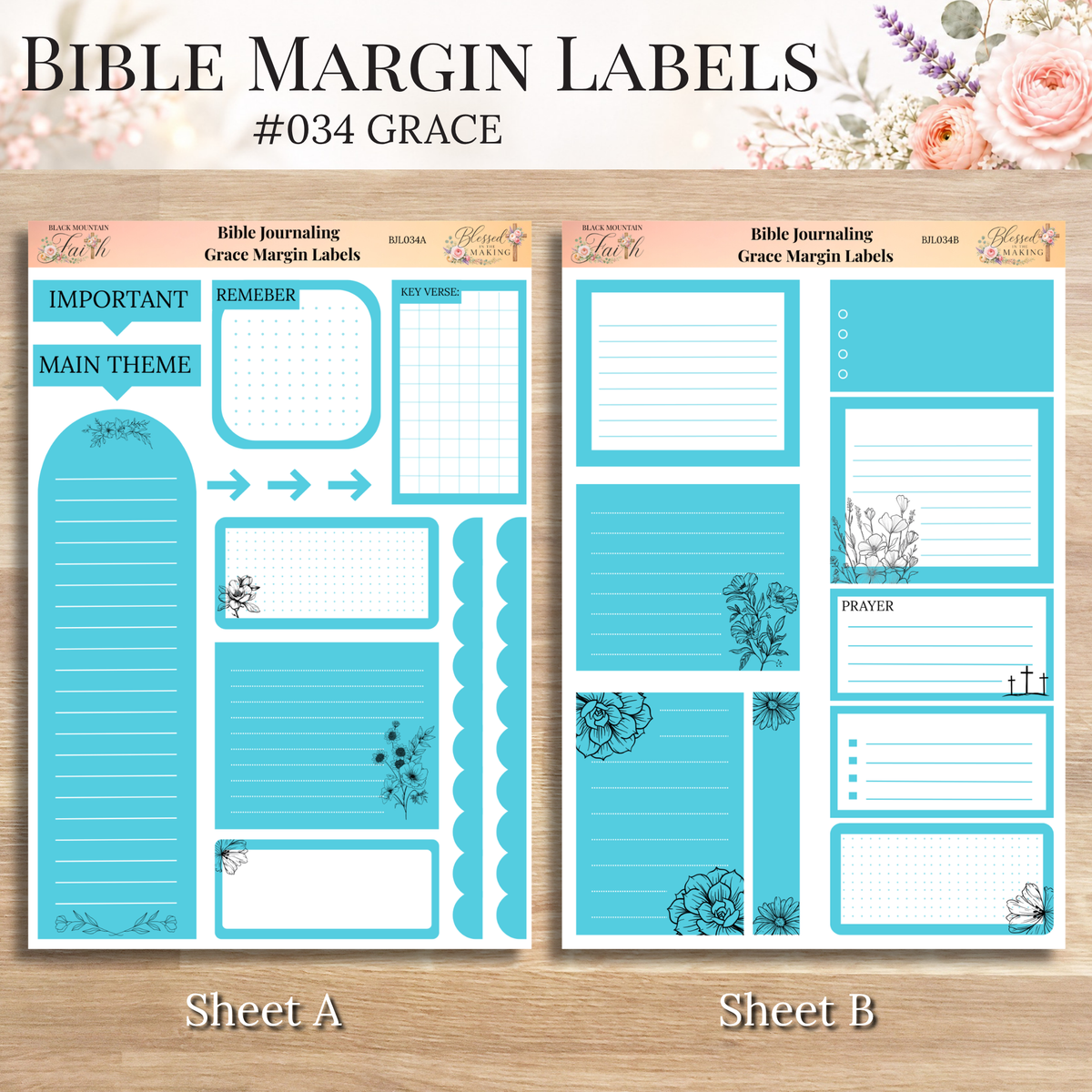 Bible Margin Labels 034 Grace Print & Cut Bible Stickers