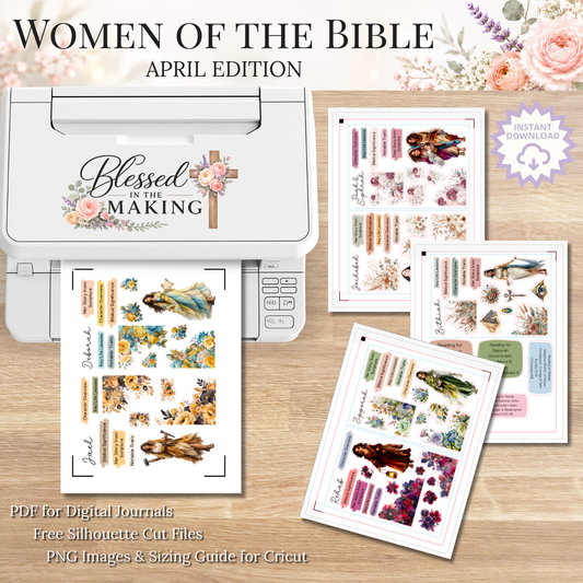 April Women of the Bible | Printable PDF | Cricut & Silhouette Files | Digital Stickers