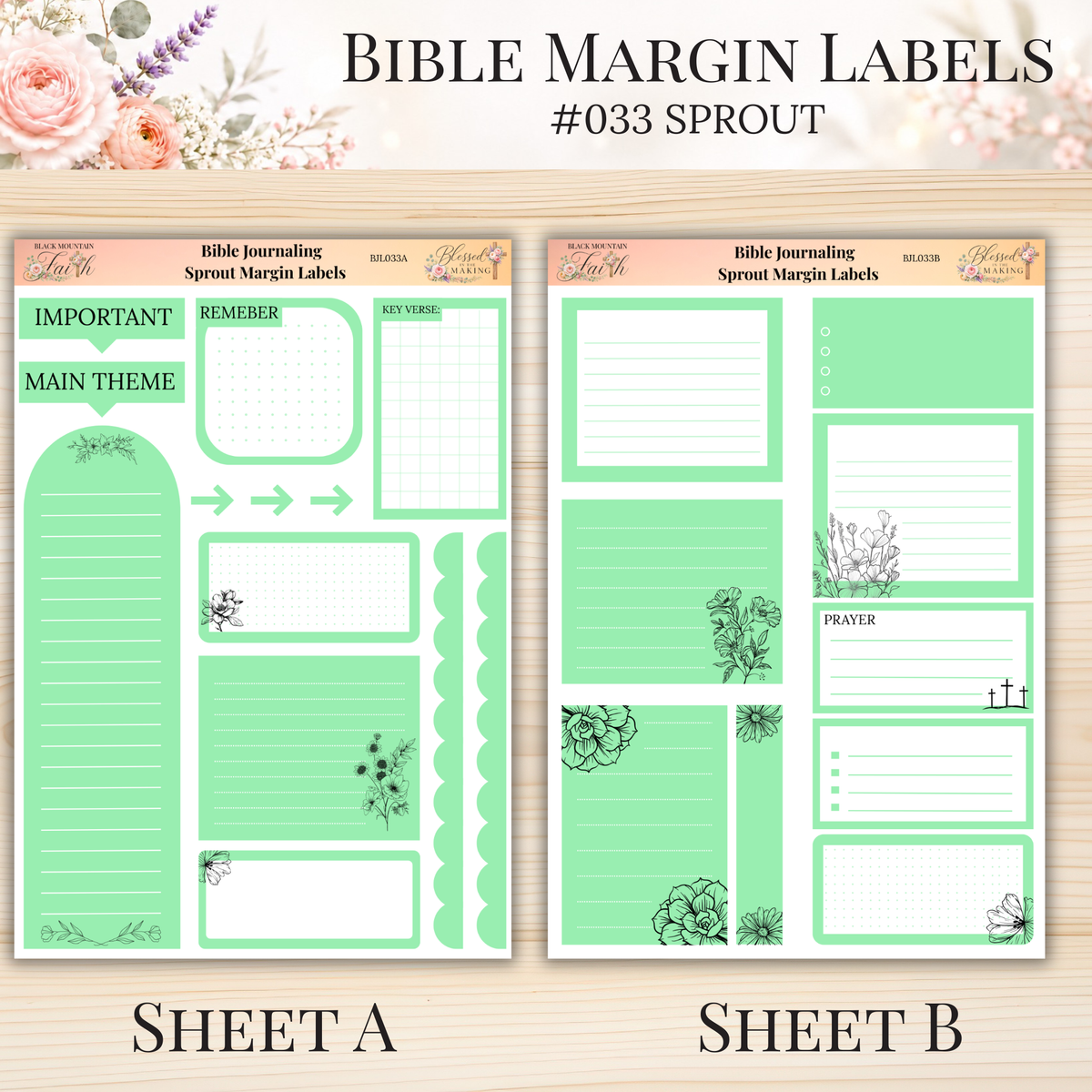 Bible Margin Labels #033 Sprout | Physical Sticker Sheets for Scripture Study