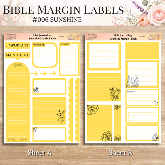 Bible Margin Labels 006 Sunshine Print & Cut Bible Stickers