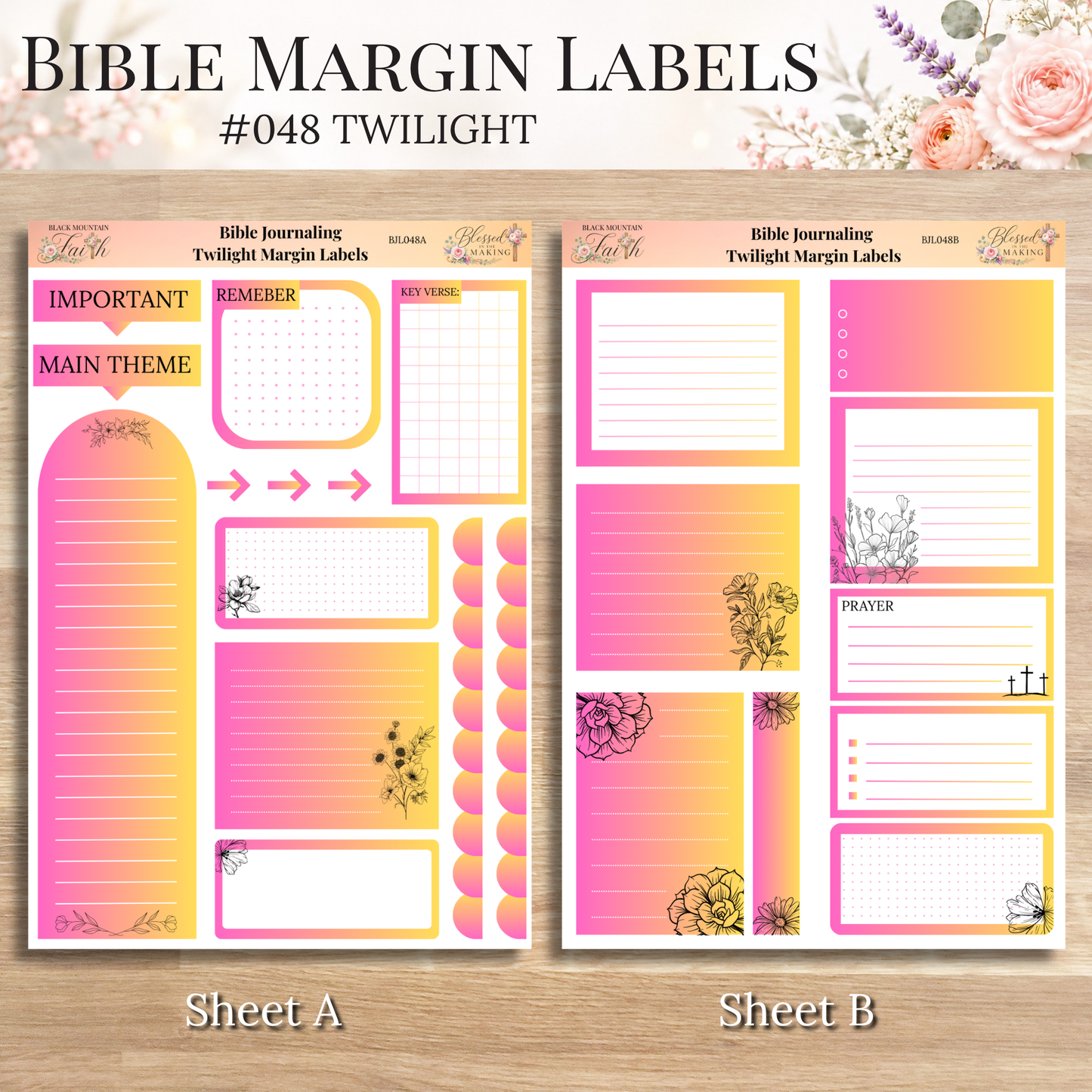 Bible Margin Labels 048 Twilight Print & Cut Bible Stickers