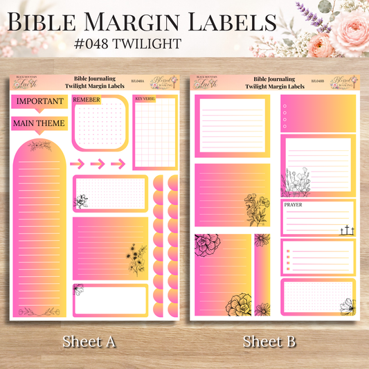 Bible Margin Labels 048 Twilight Print & Cut Bible Stickers