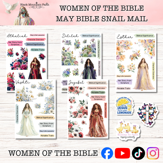 Women of the Bible Snail Mail Stickers MAY EDITION Stand Alone Listing