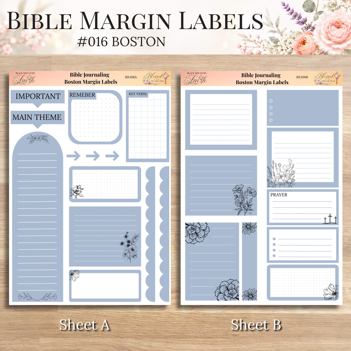 Bible Margin Labels 016 Boston Print & Cut Bible Stickers